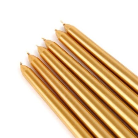 JECO Jeco CEZ-107 12 in. Taper Candles; Metallic Bronze Gold - 12 Piece CEZ-107